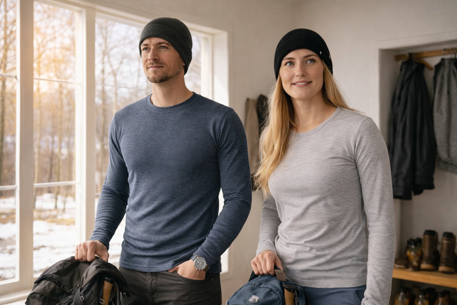 Funktionaalinen pitkähihainen merinopaita kevään käyttöön